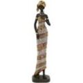 Afrikanische Figurenfiguren Abbildung Afrikanische afrikanische Frauen und Gold -Elefanten 9x11x44cm 28686 - Signes Grimalt