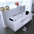 Whirlpool Badewanne mit Lichttherapie laguna m - 180 x 90 cm Whirlpool Eckbadewanne Badewanne Wanne - Home Deluxe