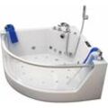 Whirlpool Badewanne mit Lichttherapie atlantic l 140 x 140 cm Whirlpool Eckbadewanne Badewanne Wanne - Home Deluxe