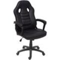 Bürostuhl HHG 063, Schreibtischstuhl Drehstuhl Racing-Chair Gaming-Chair, Kunstleder schwarz