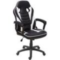 Bürostuhl HHG 063, Schreibtischstuhl Drehstuhl Racing-Chair Gaming-Chair, Kunstleder schwarz/weiß