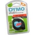 Dymo Letratag-Originalband 91223 (S0721680) schwarz auf rot 12mm x 4m Plastik