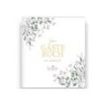 LEAF & GOLD Notizbuch Gästebuch Hochzeit, Greenery Design, Edles Hochzeitsgästebuch mit Fragen, Gästebuch zum, grün