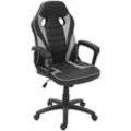 [NEUWERTIG] Bürostuhl HHG-063, Schreibtischstuhl Drehstuhl Racing-Chair Gaming-Chair, Kunstleder schwarz/grau