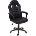 Neuwertig] Bürostuhl HHG 063, Schreibtischstuhl Drehstuhl Racing-Chair Gaming-Chair, Kunstleder schwarz