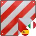 Warntafel Italien und Spanien 2 in 1 50 x 50 cm rot weiß Reflektierendes Warnschild