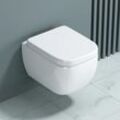 Edle Design Toilette Aachen101 mit Silent Close Sitz Wand-WC Hänge-WC - Weiß | Modell A101 - Doporro