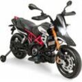 Goplus - 12V Elektro-Motorrad Aprilia 900 Dorsoduro mit Schweinwerfer/Musik, Kindermotorrad mit Stützraedern, Elektroauto, Kinderwagen,