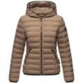 NAVAHOO Damen Stylische Steppjacke Übergangsjacke mit Kapuze Neevia