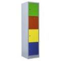 ClassiX Schließfachschrank lichtgrau, bunt X-523412, 4 Schließfächer 41,5 x 50,0 x 180,0 cm