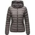 NAVAHOO Damen Stylische Steppjacke Übergangsjacke mit Kapuze Neevia