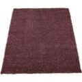 Paco Home - Hochflor Teppich Wohnzimmer Shaggy Langflor Modern Einfarbig Lila Violett 160x220 cm