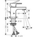 hansgrohe Waschtischmischer 70 Vernis Shape Metall Ablauf chrom 71566000