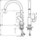 hansgrohe Spültischmischer 260 Vernis Shape M35 1jet chrom 71871000