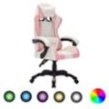 vidaXL Gaming-Stuhl mit RGB LED-Leuchten Rosa und Schwarz Kunstleder 288004
