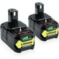 Pdstation - 2Pack 18V 5.0Ah Li-Ion Ersatz für Ryobi one Akku RB18L40 RB18L50 RB18L25 RB18L13 P108 P107 P122 P104 P105 P102 P103