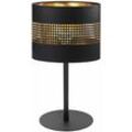 Tischleuchte Schwarz Gold 39 cm Stoff Metall E27 Tischlampe Nachttischlampe