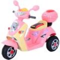 Homcom - Elektro Kindermotorrad Elektromotorrad Kinderelektroauto Kinderfahrzeug Dreirad, 6V, Metall+PP, 108x51x75cm (Rosa+Gelb)