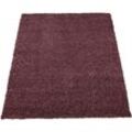 Paco Home - Hochflor Teppich Wohnzimmer Shaggy Langflor Modern Einfarbig Lila Violett 70x140 cm