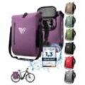 MIVELO Fahrradtasche 3in1 Gepäckträgertasche, Rucksack für Fahrrad Gepäckträger wasserdicht, lila