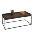 Couchtisch MCW-K71, Kaffeetisch Beistelltisch Tisch, Holz massiv Metall 46x110x60cm ~ dunkelbraun