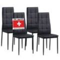 Albatros Esszimmerstühle RIMINI 4er Set, Schwarz - Edles Italienisches Design, Polsterstuhl mit Kunstleder-Bezug, Modern Stilvoll am Esstisch - Küchenstuhl Stuhl Esszimmer hohe Belastbarkeit