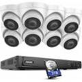 ANNKE H800 4K 16CH PoE-Überwachungskamerasystem mit 8 x 8 MP IP-Sicherheitskamera, IP67 wasserdicht, 3 TB HDD NVR für 24/7-Aufnahme, H.265+, RJ45,