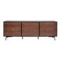 Sideboard mattschwarz Walnussfurnier 3 Türen B200 cm MERMOZ