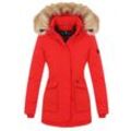 NAVAHOO Damen Designer Wintermantel Parka mit edlem Fellimitat Schneeengel