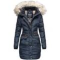 NAVAHOO Damen Stylischer Steppmantel Winter Parka mit edlem Fellimitat Paula