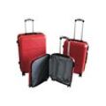 Hartschalenkoffer Trolley Set 3-teilig rot XL-L-M mit Zahlenschloss