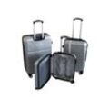 Hartschalenkoffer Trolley Set 3-teilig silber XL-L-M mit Zahlenschloss