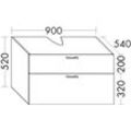 Burgbad Waschtischunterschrank Sys30 PG2 Echo 520x700x540 Nussbaum Dekor Samt, WVIR070F2751 WVIR070F2751