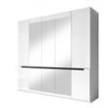 Drehtürenschrank HL1-21, 225 cm x 213 cm x 60 cm, weiss/weisshochglanz/schwarz NBHL1-21-weiss