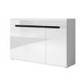 Sideboard HL1-45, 137 cm x 92 cm x 39 cm, weiss/weiss hochglanz/schwarz NBHL1-45-weiss