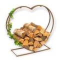 Dandibo - Kaminholzregal Innen Metall Herz Kaminholzständer 2013221 xl 78 cm Holzkorb Kaminholzhalter Holzregal Feuerholzhalter Deko