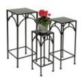 Blumenhocker Metall Schwarz Eckig 50 - 70 cm Blumenständer 96132 3er Set Beistelltisch Blumensäule Modern Pflanzenständer Pflanzenhocker - Dandibo