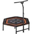 Monzana - Fitness Trampolin MZFT120 Randabdeckung Haltegriff Höhenverstellbar ø 120cm Indoor Gummiseilfederung Jumping Schwarz