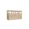 Karibu Mülltonnenunterstand für 3 Mülltonnen naturbelassen Mülltonnenbox Gartenbox 238x143x88 in cm (BxHxL)