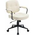 Wahson Office Chairs - Bürostuhl PU-Leder Schreibtischstuhl Modern Drehstuhl mit Armlehne höhenverstellbar, Beige
