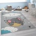 Kinderteppich, Teppich Kinderzimmer Niedliches Baby-Elefant Motiv, Grau 80x150 cm - Paco Home