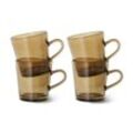 HKliving - 70's Kaffeebecher, mud brown (4er-Set)