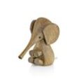 Lucie Kaas - Gunnar Flørning Baby Elefant Holzfigur, H 11 cm / Eiche geräuchert