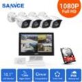 Sannce - Le kit de système de vidéosurveillance de sécurité 4 canaux cctv prend en charge onvif Outdoor 4 caméras - disque dur de 2 To