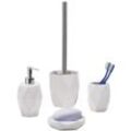 Bad-Accessoires-Set 4Tlg. Weisse Keramik Biancospino