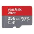 SanDisk Ultra - Flash-Speicherkarte (microSDXC-an-SD-Adapter inbegriffen) - 256 GB - A1 / UHS Class 1 / Class10 - microSDXC UHS-I