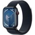 Apple Watch Series 9 GPS + Cellular 45mm Aluminium One-Size Smartwatch (4,5 cm/1,77 Zoll, Watch OS 10), Sport Loop, schwarz