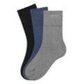 Socken, schwarz+grau+blau, Gr.43/46