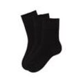 Socken, 3xschwarz, Gr.35/38