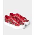 Sneaker aus Canvas, mit Blumendruck, rot gemustert, Gr.41